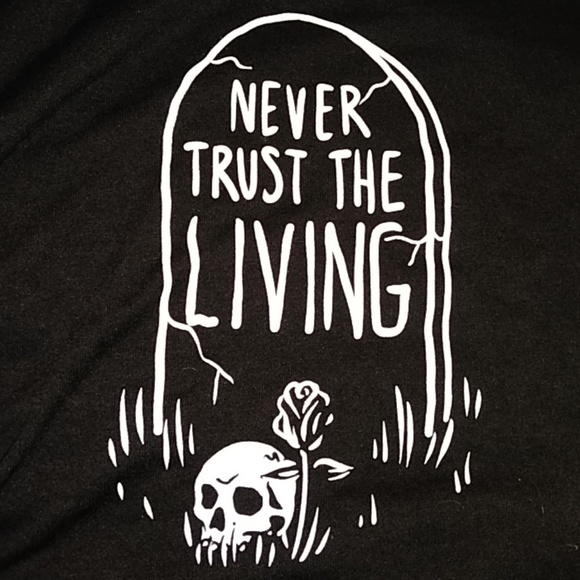 "Never Trust The Living" Cropped Hoodie - Picture 3 of 3